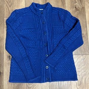LL. Bean  Cable Sweater Buttons Front Cardigan Sz M